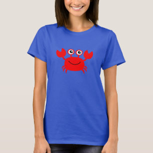 Animerad Lycklig Crab Tee Shirt