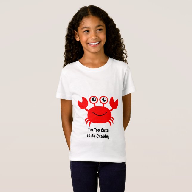 Animerad Lycklig Red Crab T Shirt (Hel framsida)