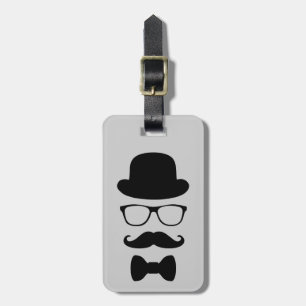 Animerad Mustach Ansikte Bagagebricka