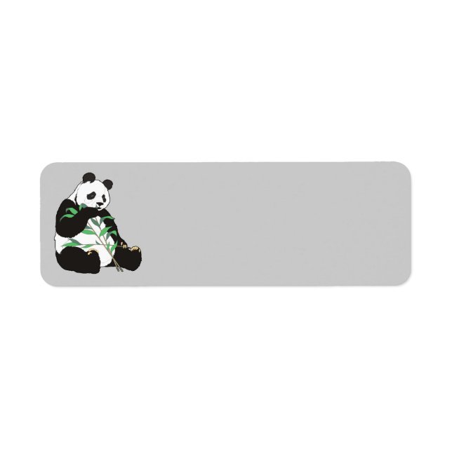 Animerad Panda Bear Returadress Etikett (Framsidan)