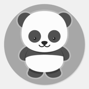 Animerad Panda Bear Runt Klistermärke