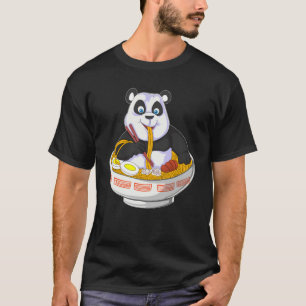 animerad panda som äter lomme t shirt