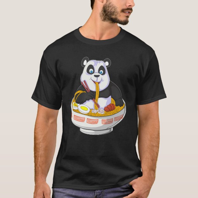 animerad panda som äter lomme t shirt (Framsida)