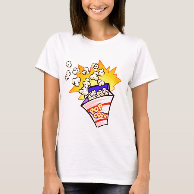animerad popcorn t-shirt (Framsida)
