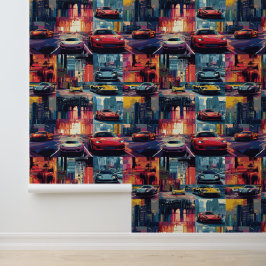 Animerad retro tävling-bilsfantasi