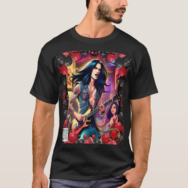 Animerad Rocker vid Pub T Shirt (Framsida)