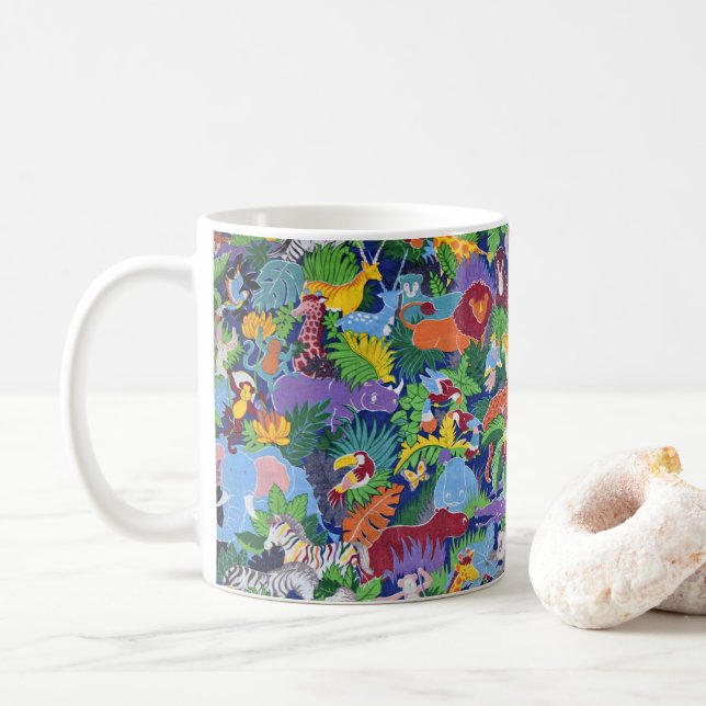 Animerad Safari Animals Kaffemugg (Med munk)