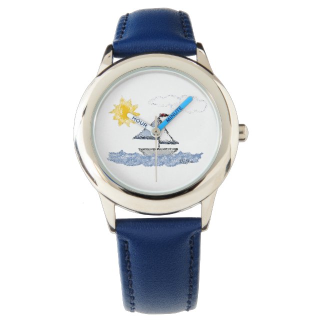 Animerad Sailboat Armbandsur (Framsida)