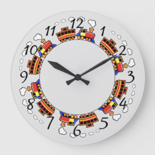 Animerad Tåg Stor Klocka