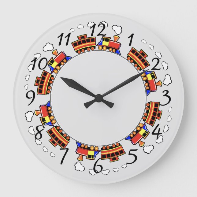 Animerad Tåg Stor Klocka (Framsida)