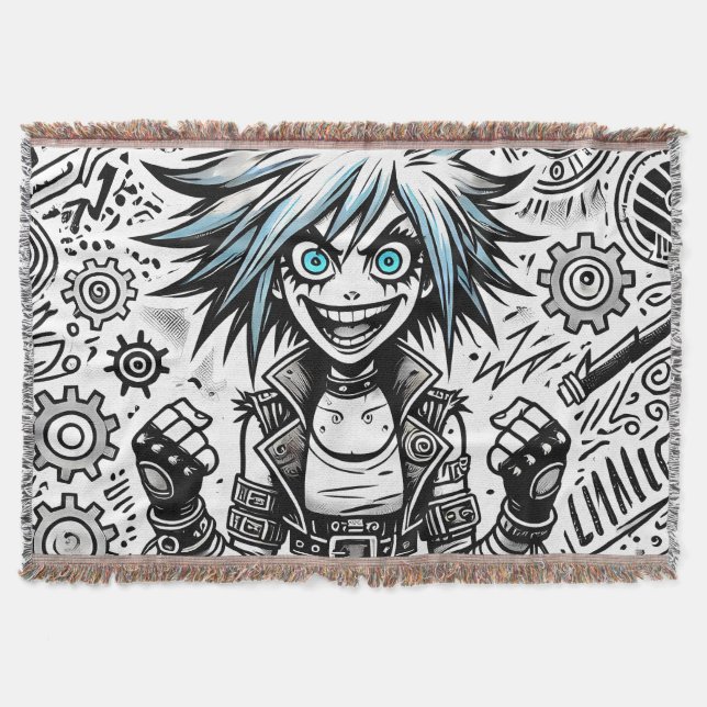 animerad tecknad munterbar originalbild blu_ögon b filt (Framsidan)