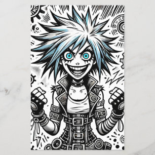 animerad tecknad munterbar originalbild blu_ögon b flygblad