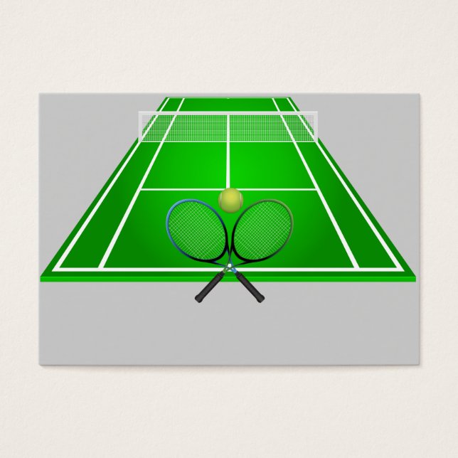 Animerad Tennis Court och rackets Visitkort (Framsidan)