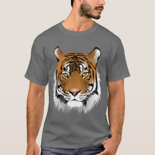Animerad Tiger Ansikte Tee Shirt
