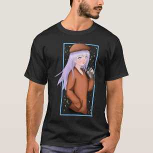 animerad tjej som dricker kaffe t shirt