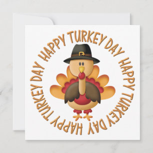 Animerad Turkiet Hälsning Thanksgiving Card Anteckningskort