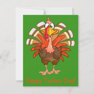 Animerad Turkiet Thanksgiving Greeting Card Julkort