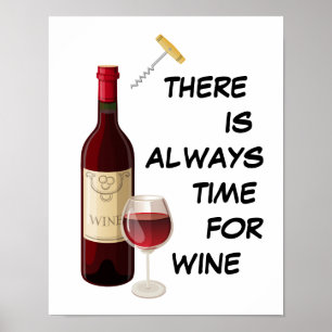Animerad vin flaska och glas poster
