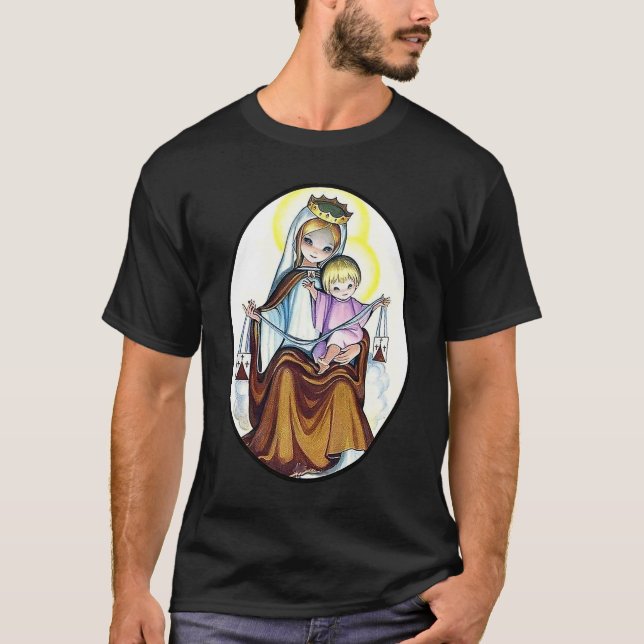 Animerad Virgin Mary T Shirt (Framsida)