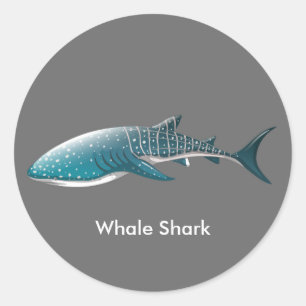 Animerad Whale Shark Runt Klistermärke