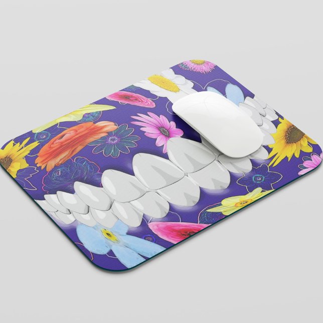 Animerad White Teeth Smile Dentist Mousepad Musmatta (Dental art)