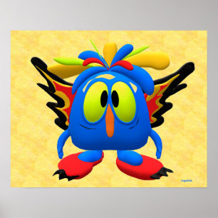 Animeraden Bird Uggla Monster- Poster