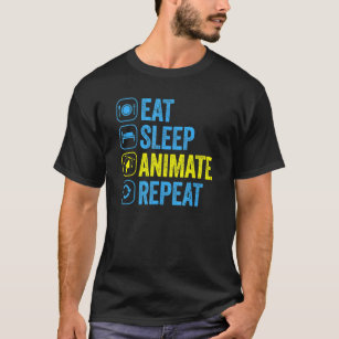 Animering Eat-viloläge Upprepa Animator-Animerad G T Shirt