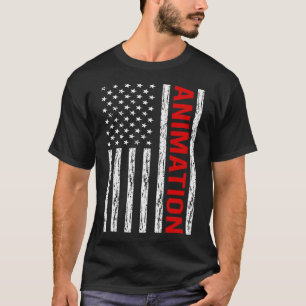 Animering från USA flagga T Shirt