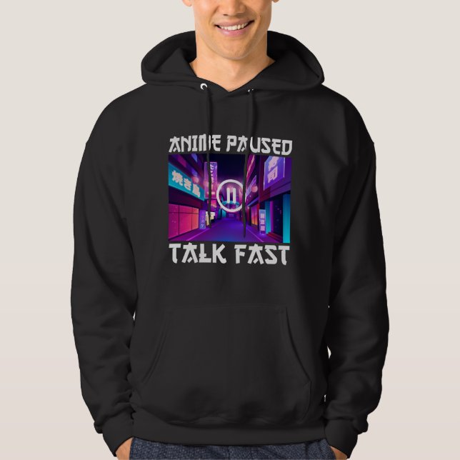Animering Pausad Talk Fast Hoodie (Framsida)