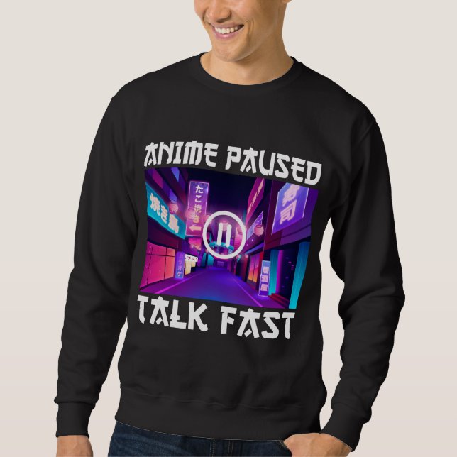 Animering Pausad Talk Fast Lång Ärmad Tröja (Framsida)