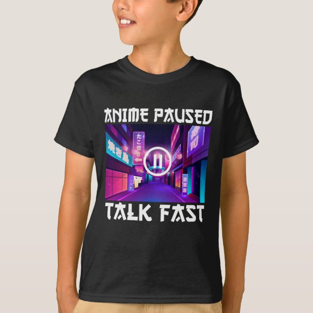 Animering Pausad Talk Fast T Shirt (Framsida)