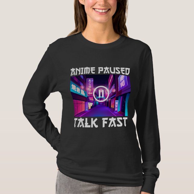 Animering Pausad Talk Fast T Shirt (Framsida)