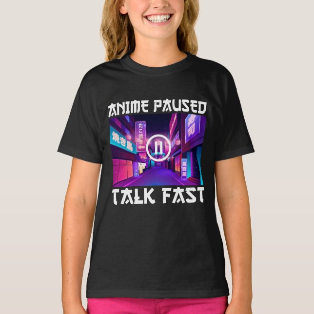 Animering Pausad Talk Fast T Shirt (Framsida)