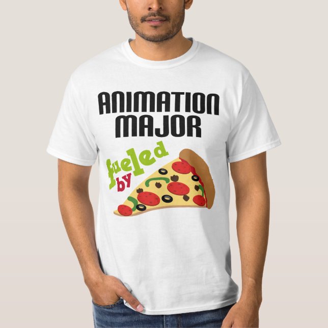 Animeringen ha som huvudämne gåvan (Pizza) Tee (Framsida)