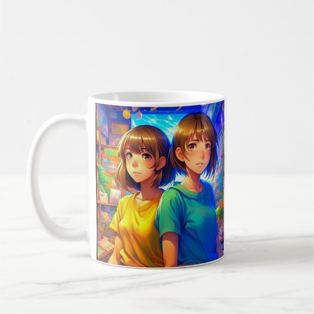 Animeringstecken Färggrafik Kaffemugg (Vänster)