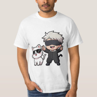 Animeringstecken och blåsande katt t shirt