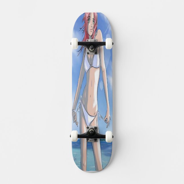 Animestrandflicka Skateboard Bräda 19,5 Cm (Framsida)
