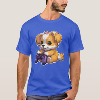 Animevalp som spelar tv-spel retro t shirt