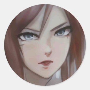 AnimeWaifu klistermärkear Runt Klistermärke
