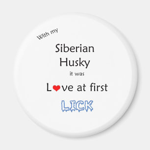 Aning för siberian huskykärlek först - magnet