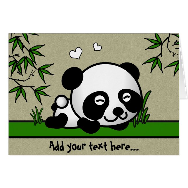Aningslös Panda Hälsningskort (Framsidan Horizontal)