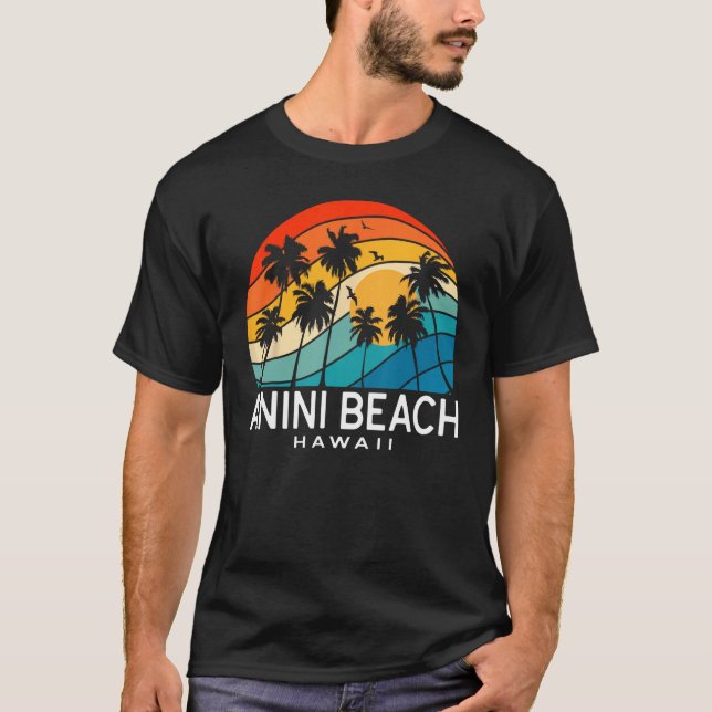 Anini Beach Hawaii Handflatan Träd Tropical Beach  T Shirt (Framsida)
