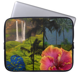 Anini Beach, Kauai Hawaiian Collage Wetdress Laptop Fodral