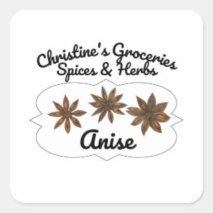 Anise spice burk. fyrkantigt klistermärke