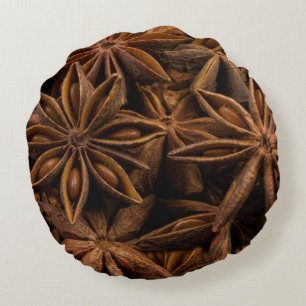 Anise Stars Mönster Rund Kudde