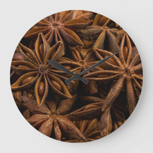 Anise Stars Mönster Stor Klocka