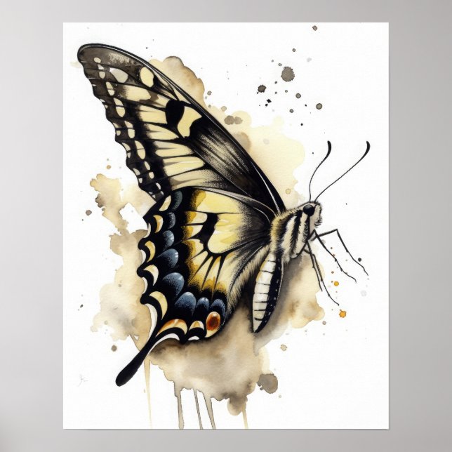 Anise Swallowtail Butterfly Art Print Poster (Framsidan)