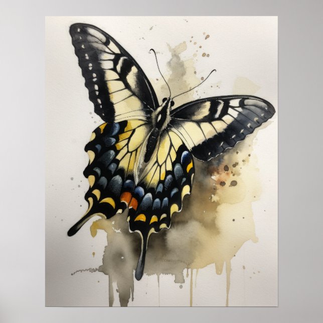 Anise Swallowtail Butterfly Art Print Poster (Framsidan)