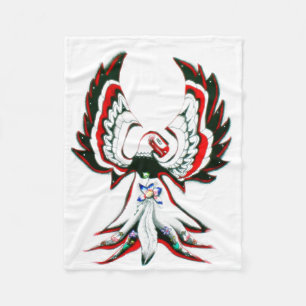 Anishinaabe Thunderbird Warm Mysigt Fleece Blanket