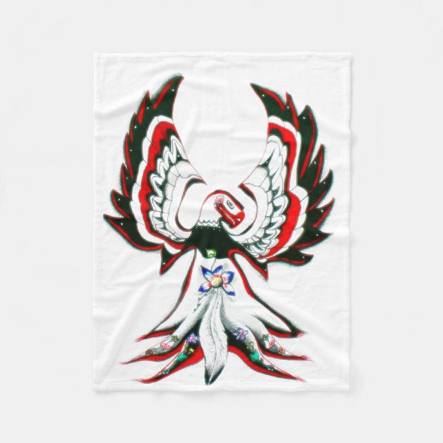 Anishinaabe Thunderbird Warm Mysigt Fleece Blanket (Framsidan)